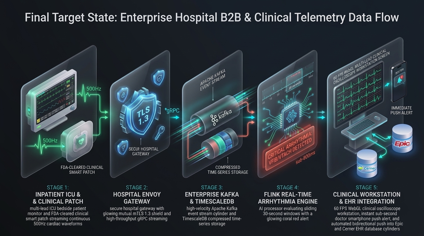 Enterprise Hospital B2B & Clinical Telemetry Data Flow